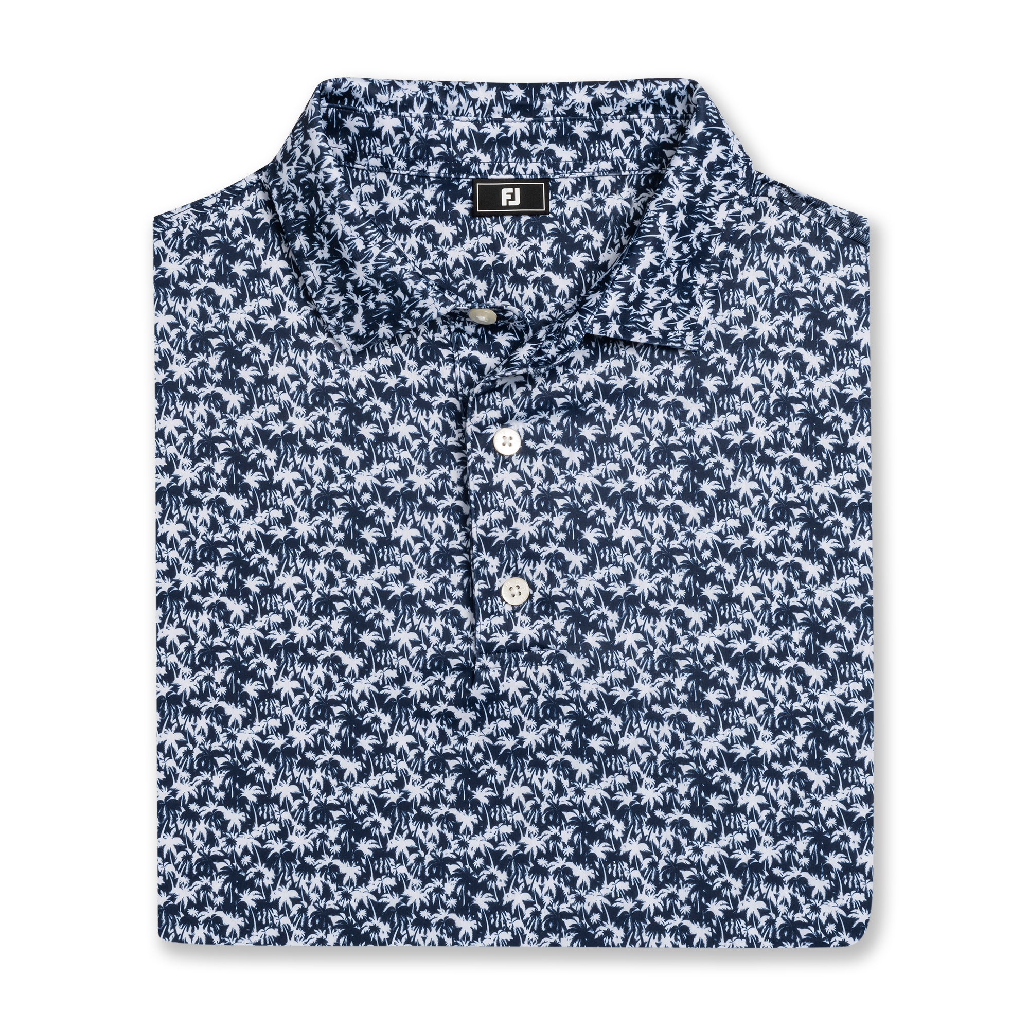 Men's Hidden Palm Print Lisle Short Sleeve Polo