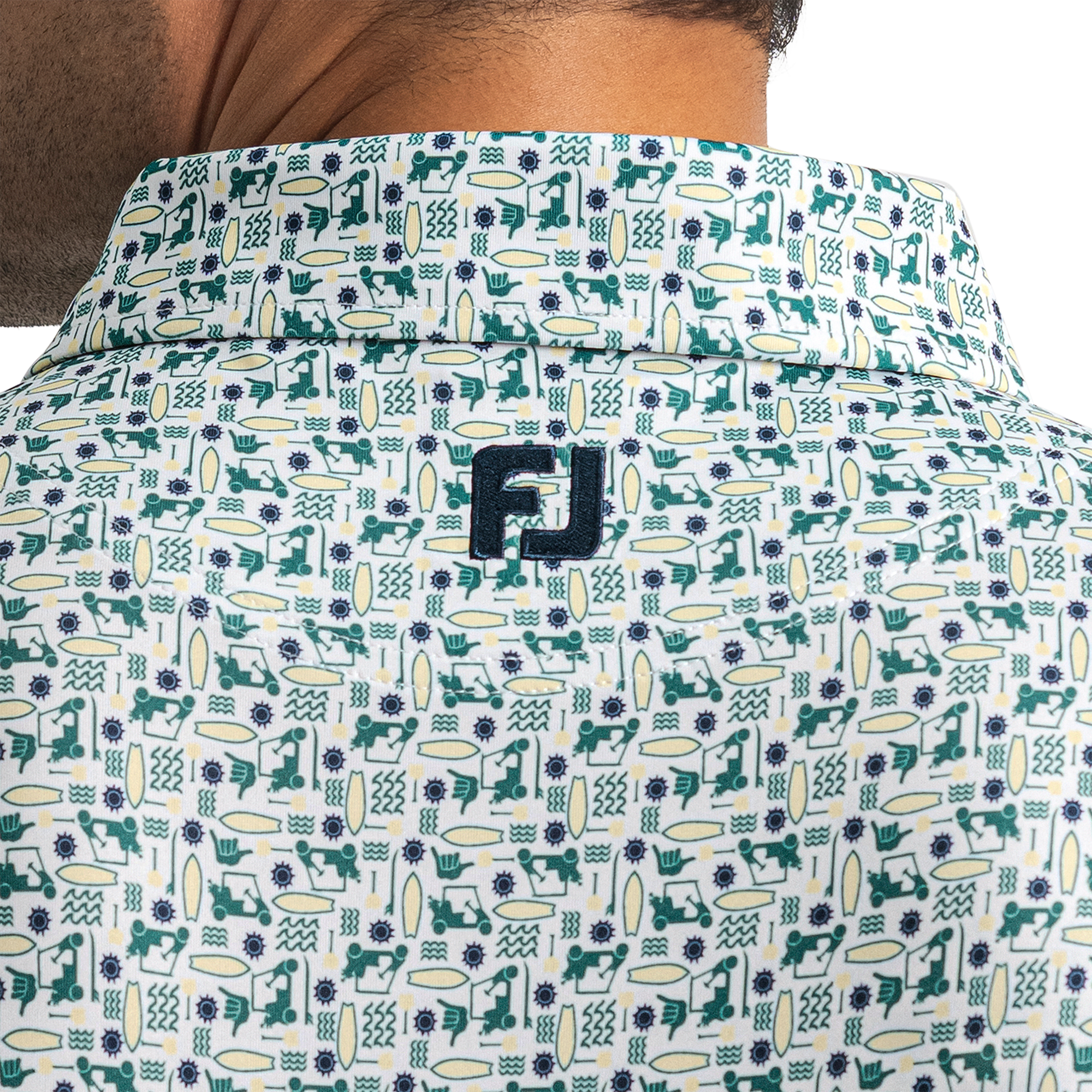 Men's Surfs Up Print Lisle Short Sleeve Polo