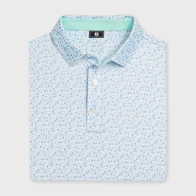 Men's Surfs Up Print Lisle Short Sleeve Polo FOOTJOY