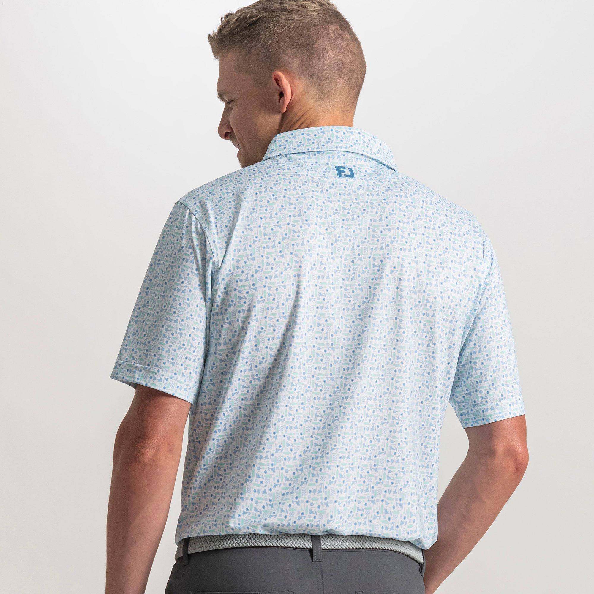 Men's Surfs Up Print Lisle Short Sleeve Polo