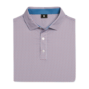 Polo en fil d'&Eacute;cosse &agrave; imprim&eacute; de drapeaux nautiques pour hommes FOOTJOY