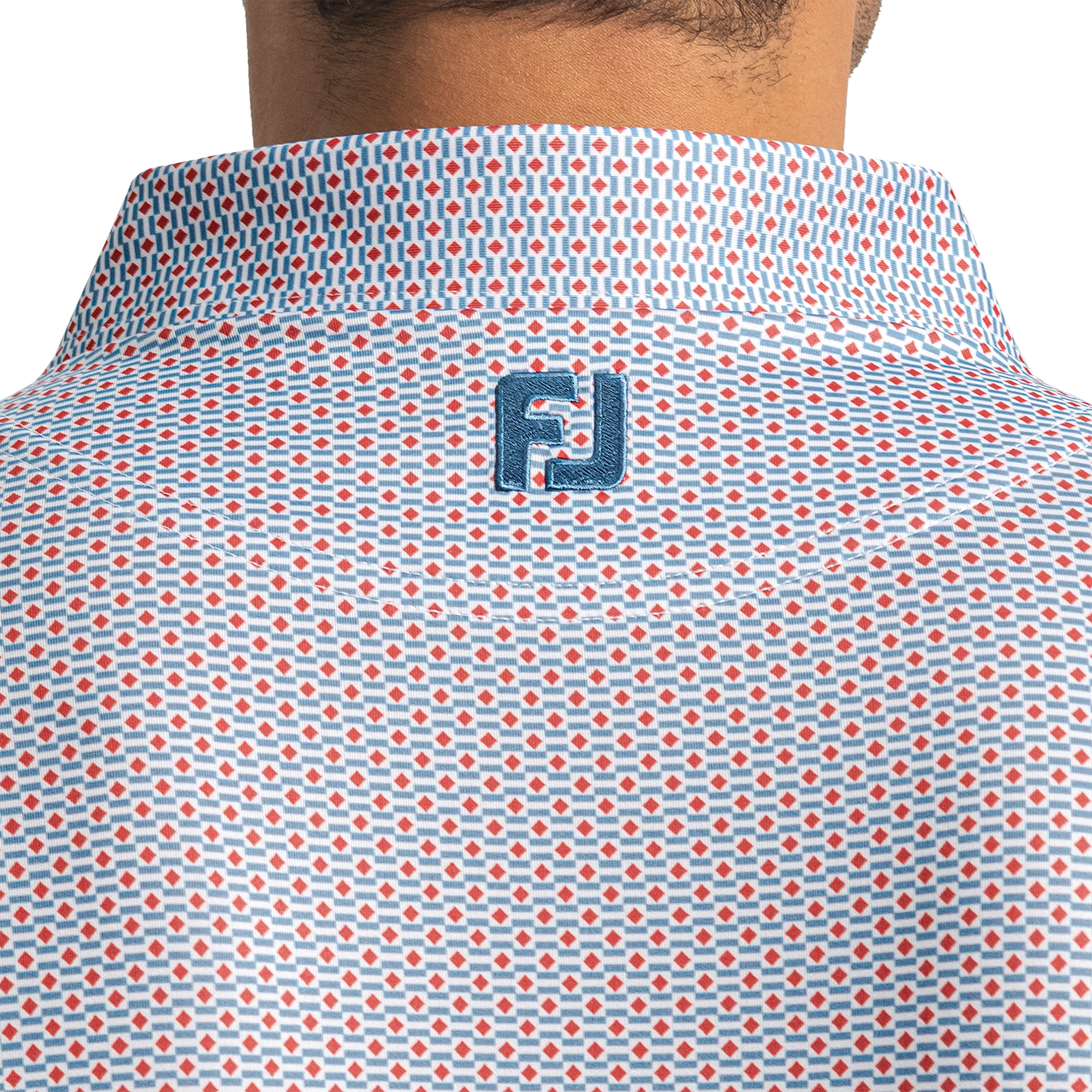 Men's Nautical Flag Print Lisle Short Sleeve Polo