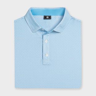 Men's Nautical Flag Print Lisle Short Sleeve Polo FOOTJOY