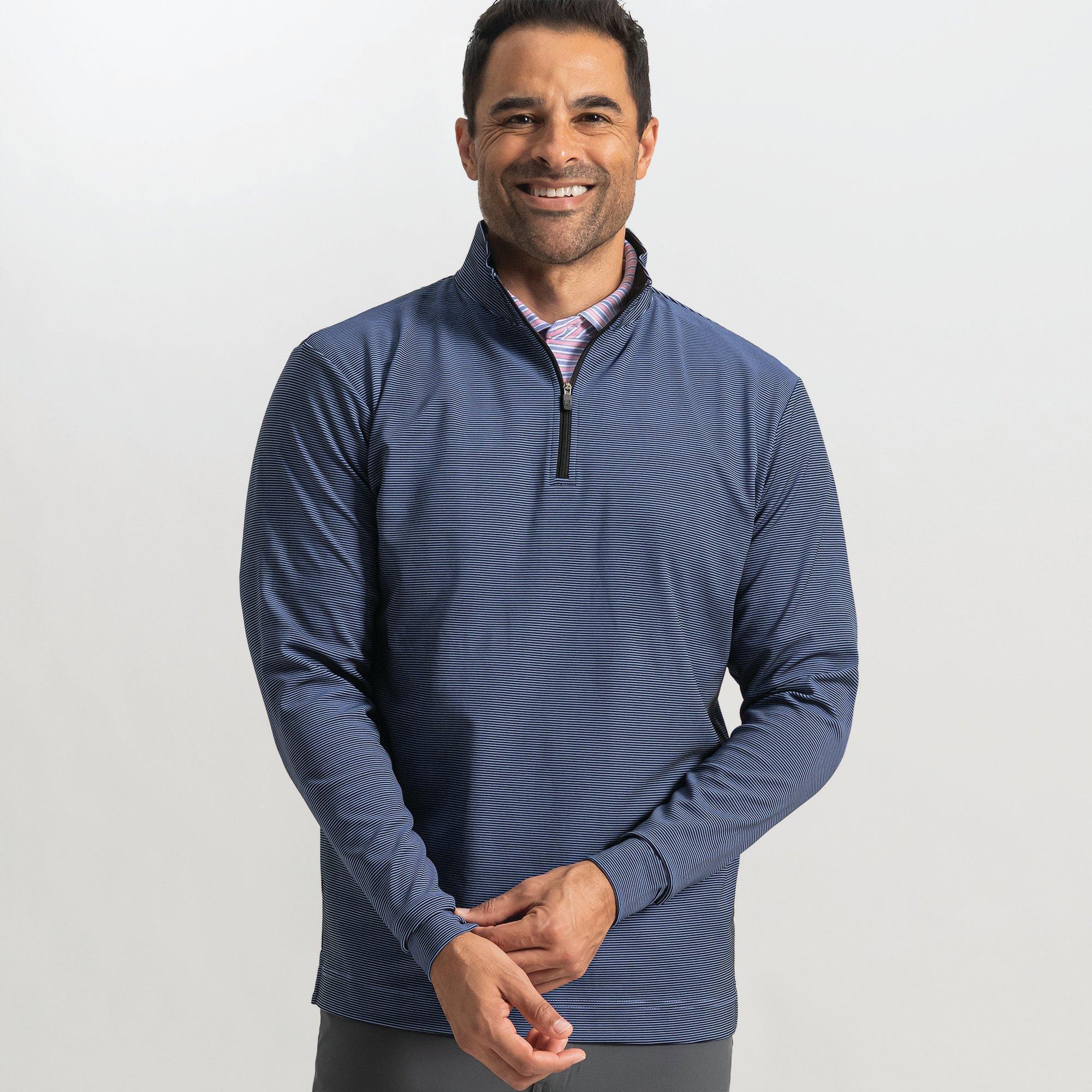 Men's Ottoman Stripe Knit 1/4 Zip Sweater