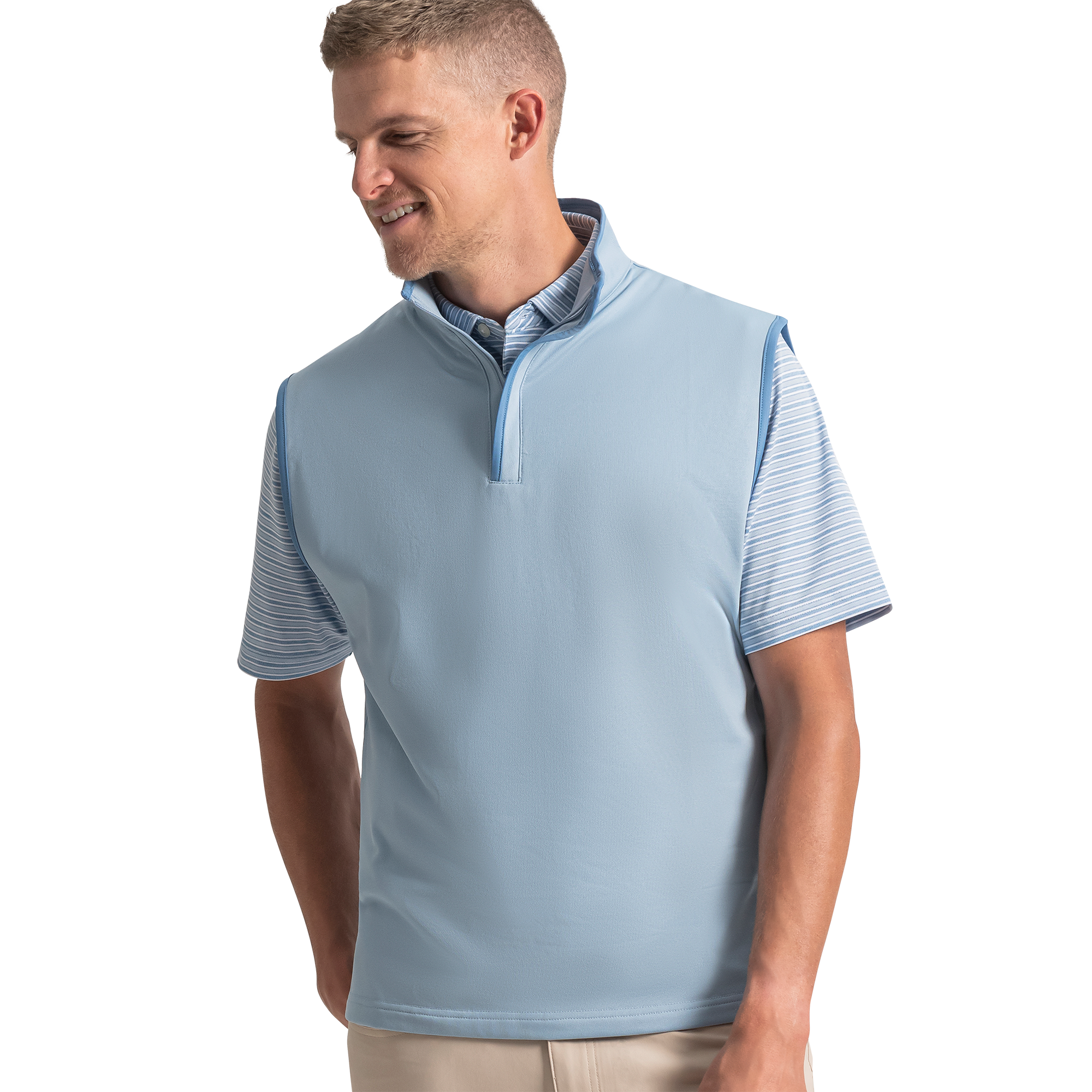 Men's Brushed Back Pique Vest