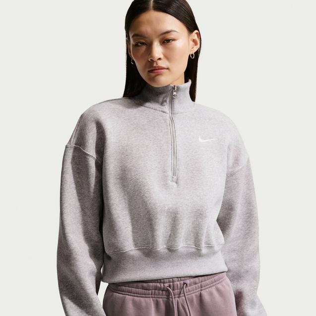 Nike Golf Course Conditions ジャケット グレー Women's Phoenix Fleece 1/4 Zip Crop Sweater | NIKE | Sweaters