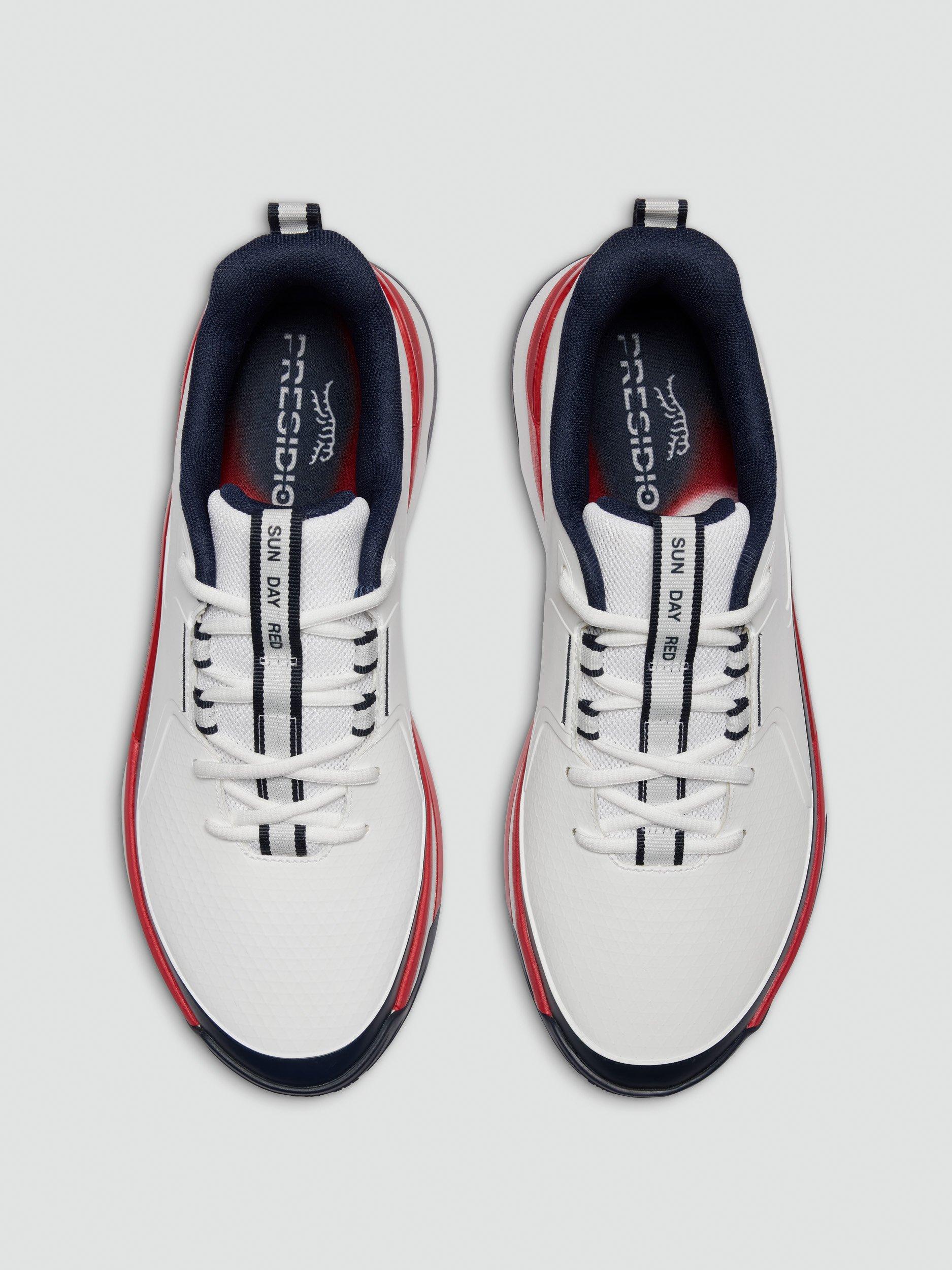 Men's Presidio US Open Spikeless Golf Shoe - White/Red/Navy