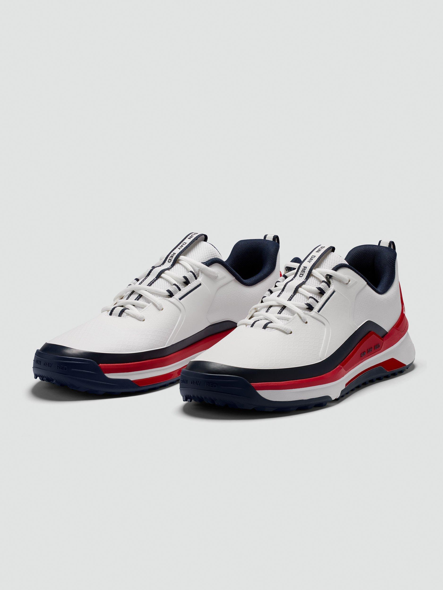 Limited Edition - Men's Presidio Spikeless Golf Shoe White/Red/Navy