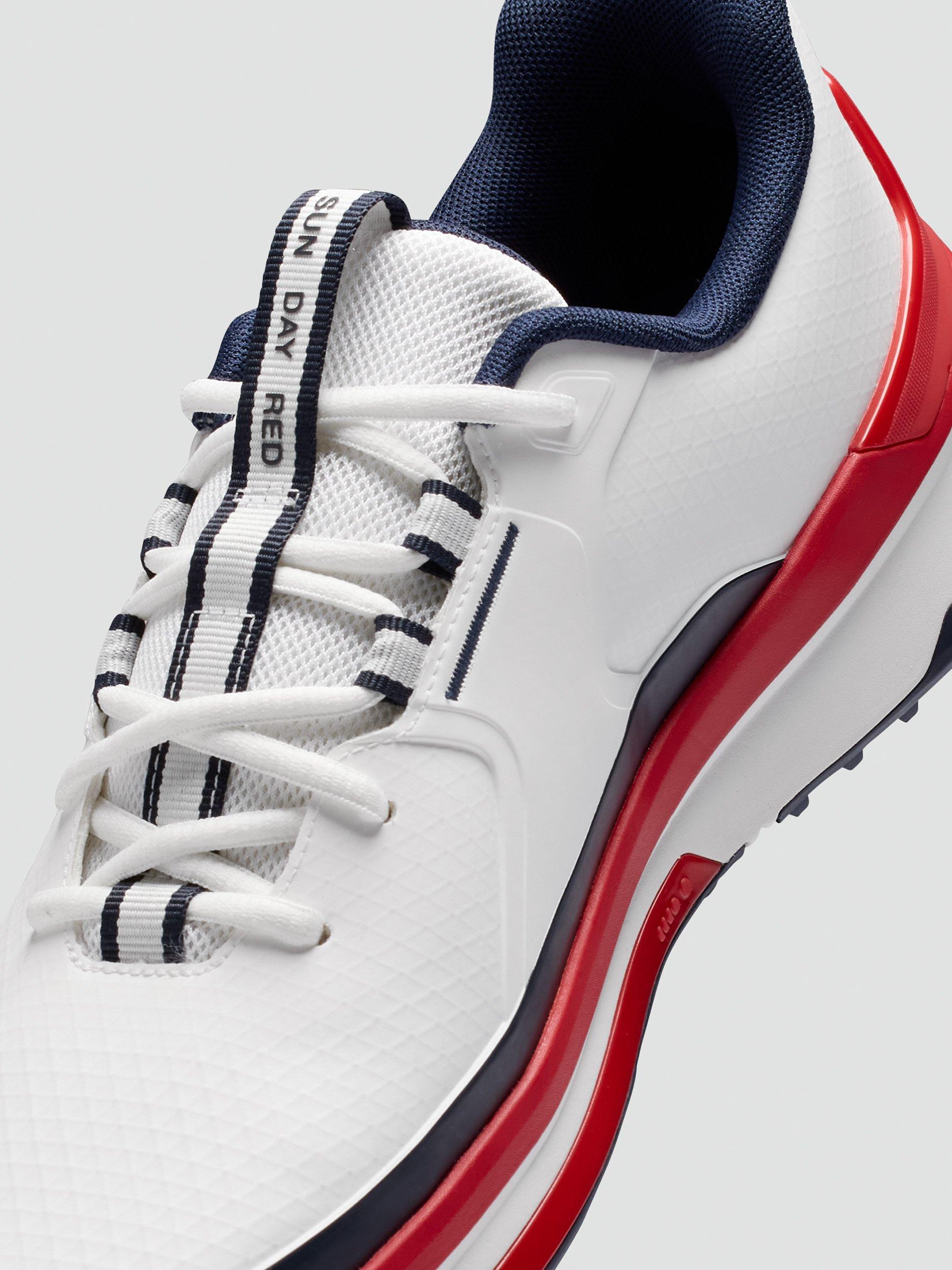 Men's Presidio US Open Spikeless Golf Shoe - White/Red/Navy