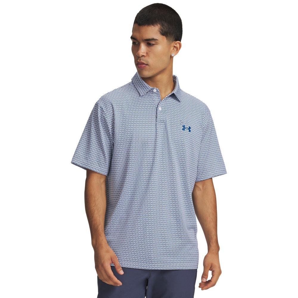 Under Armour | Men's UA Matchplay Printed Short Sleeve Polo Shirt | in White, Size Smallmall, Size Small