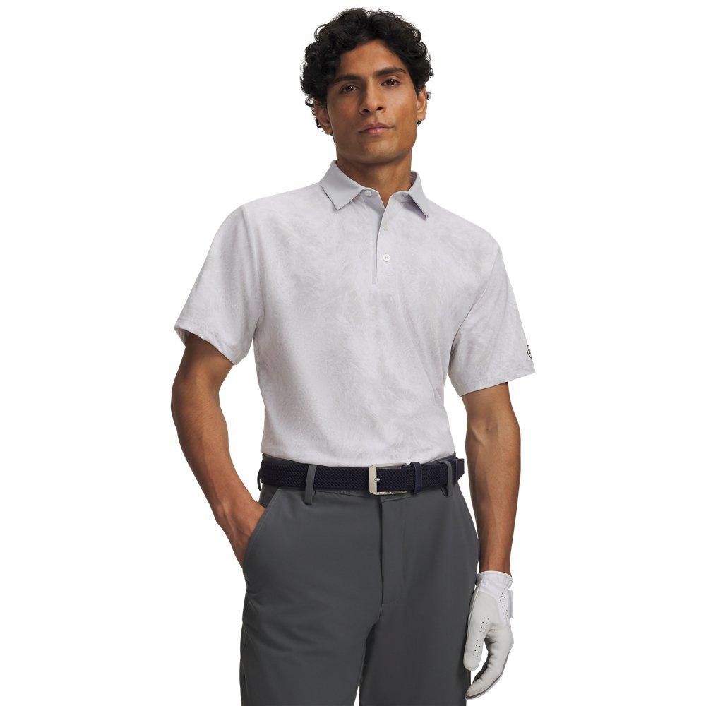 Under Armour | Men's UA Drive Printed Short Sleeve Polo Shirt | in Grey, Size 2X