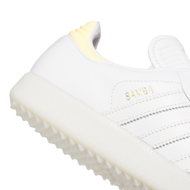Samba Golf Spikeless Golf Shoe - White/Yellow | ADIDAS | Golf