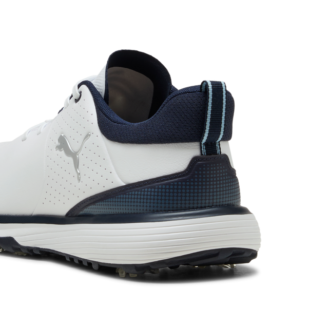 Men's Fusion Grip ST Spiked Golf Shoe - White/Navy | PUMA | Golf