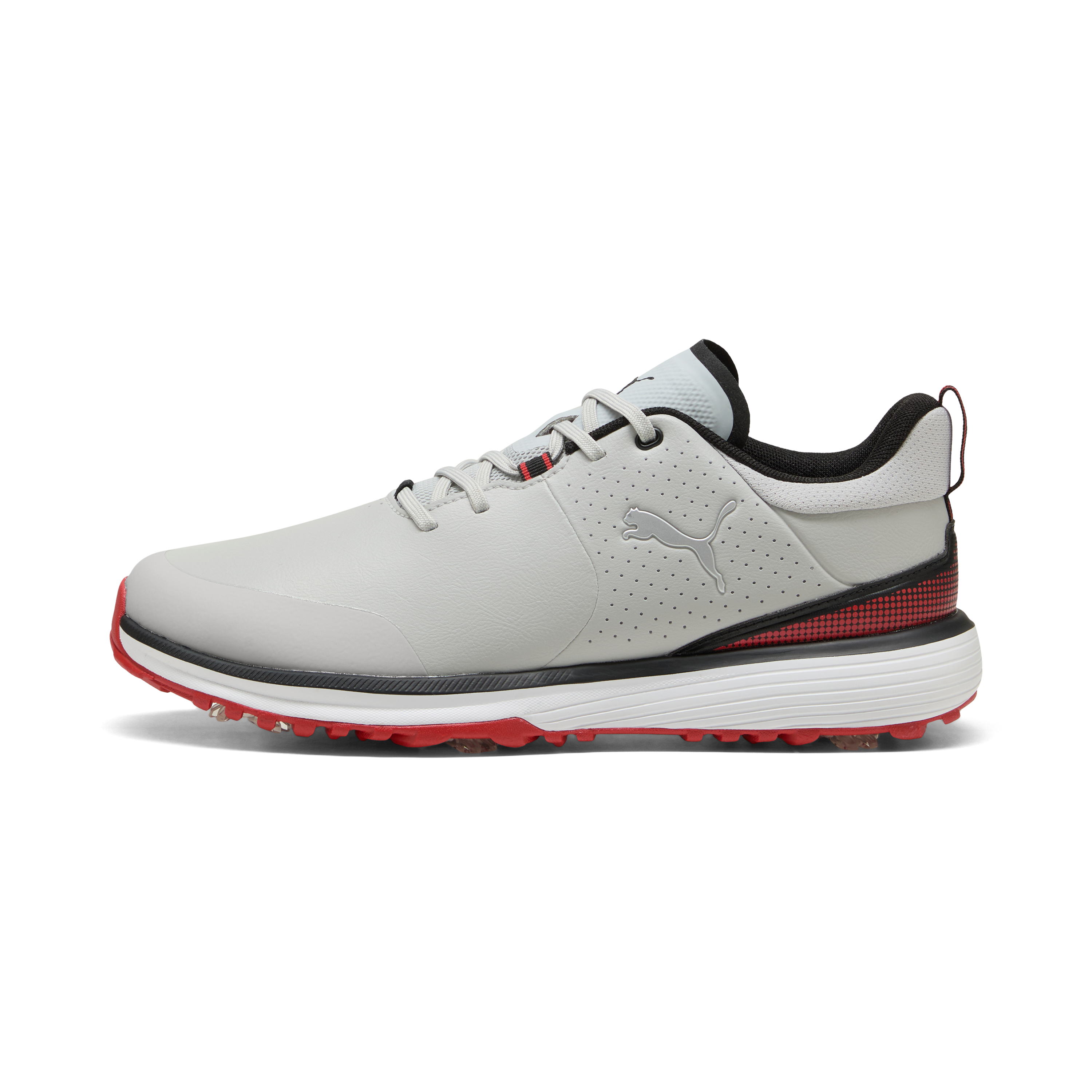 Men's Fusion Grip ST Spiked Golf Shoe - Grey/Red