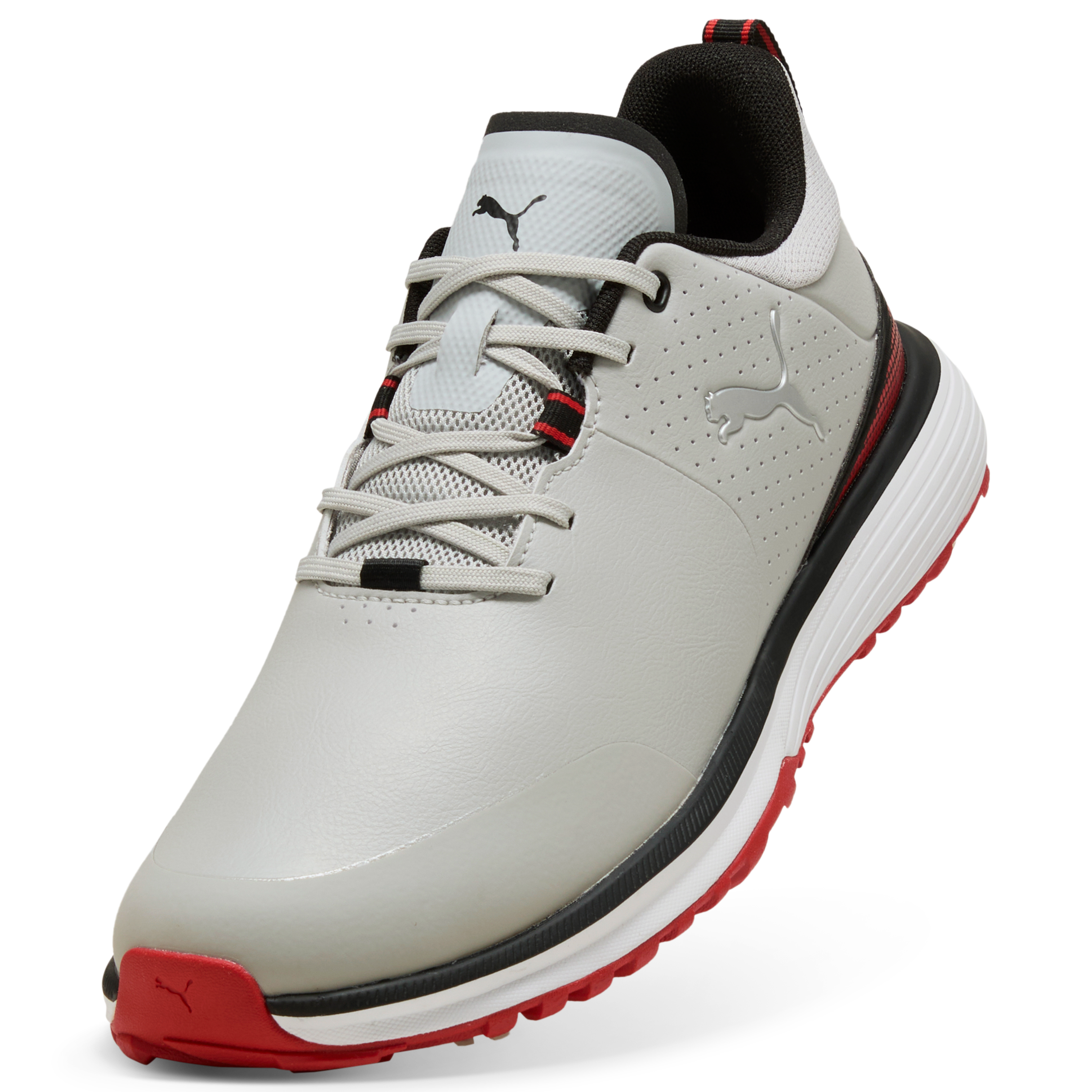 Men's Fusion Grip ST Spiked Golf Shoe - Grey/Red