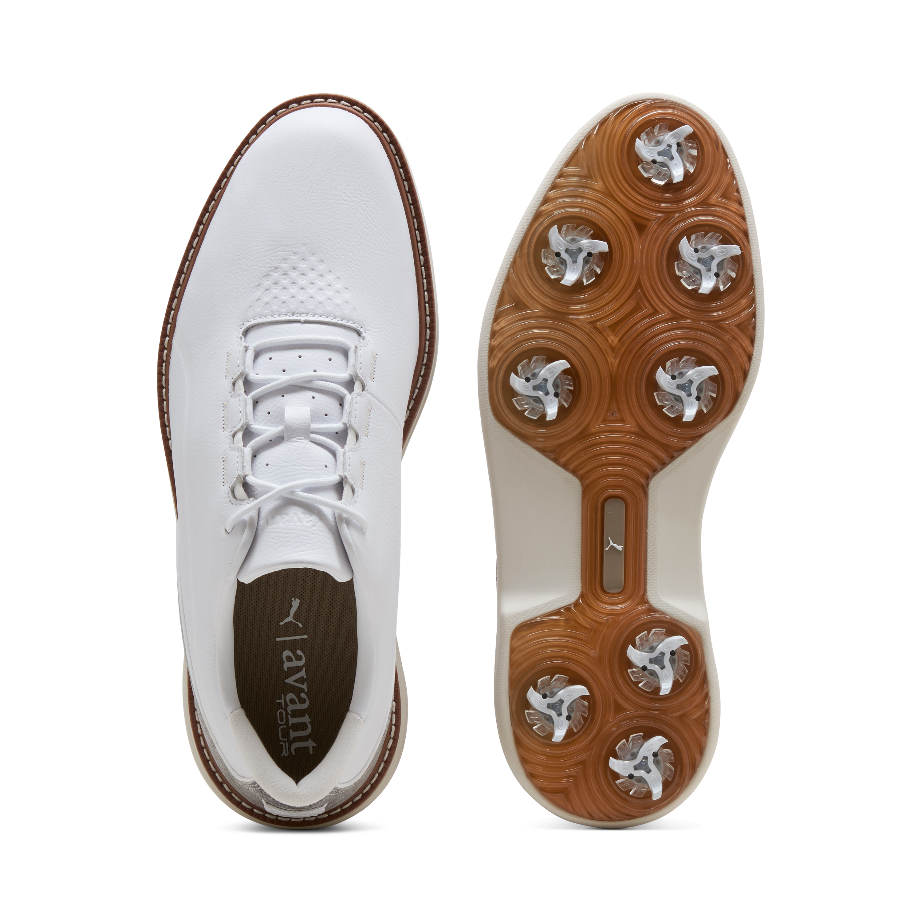 Men's Avant Tour Spiked Golf Shoe - White/Grey/Brown