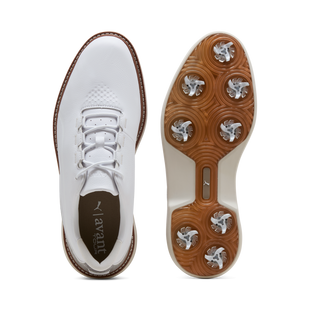 Men's Avant Tour Spiked Golf Shoe - White/Grey/Brown PUMA