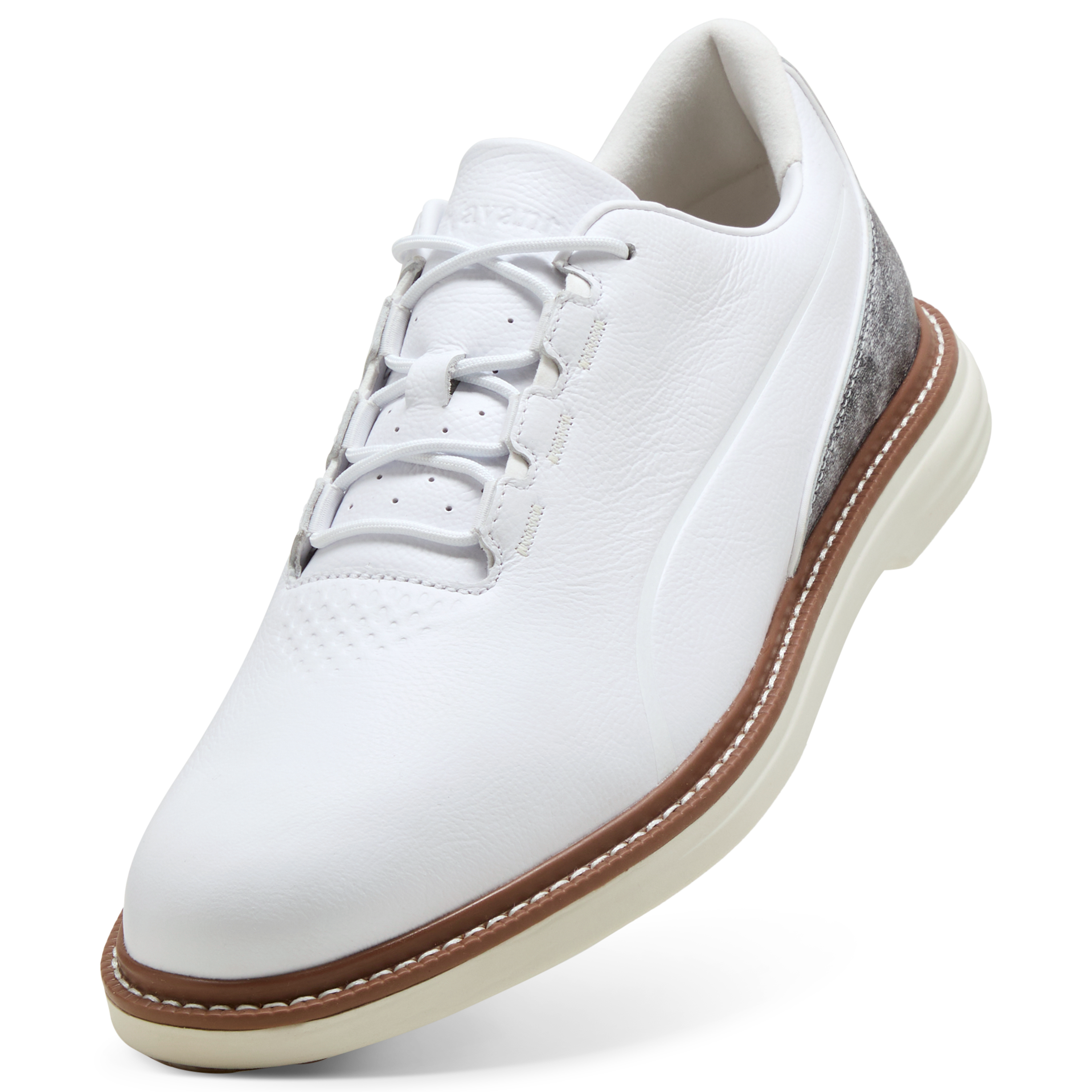Men's Avant Tour Spiked Golf Shoe - White/Grey/Brown