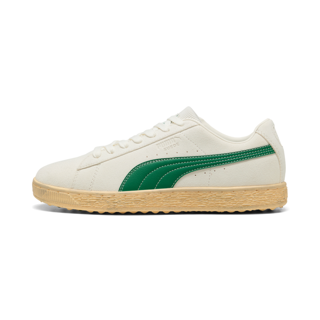 Men's 30904 Suede G Spikeless Golf Shoe - Off-White/Green PUMA