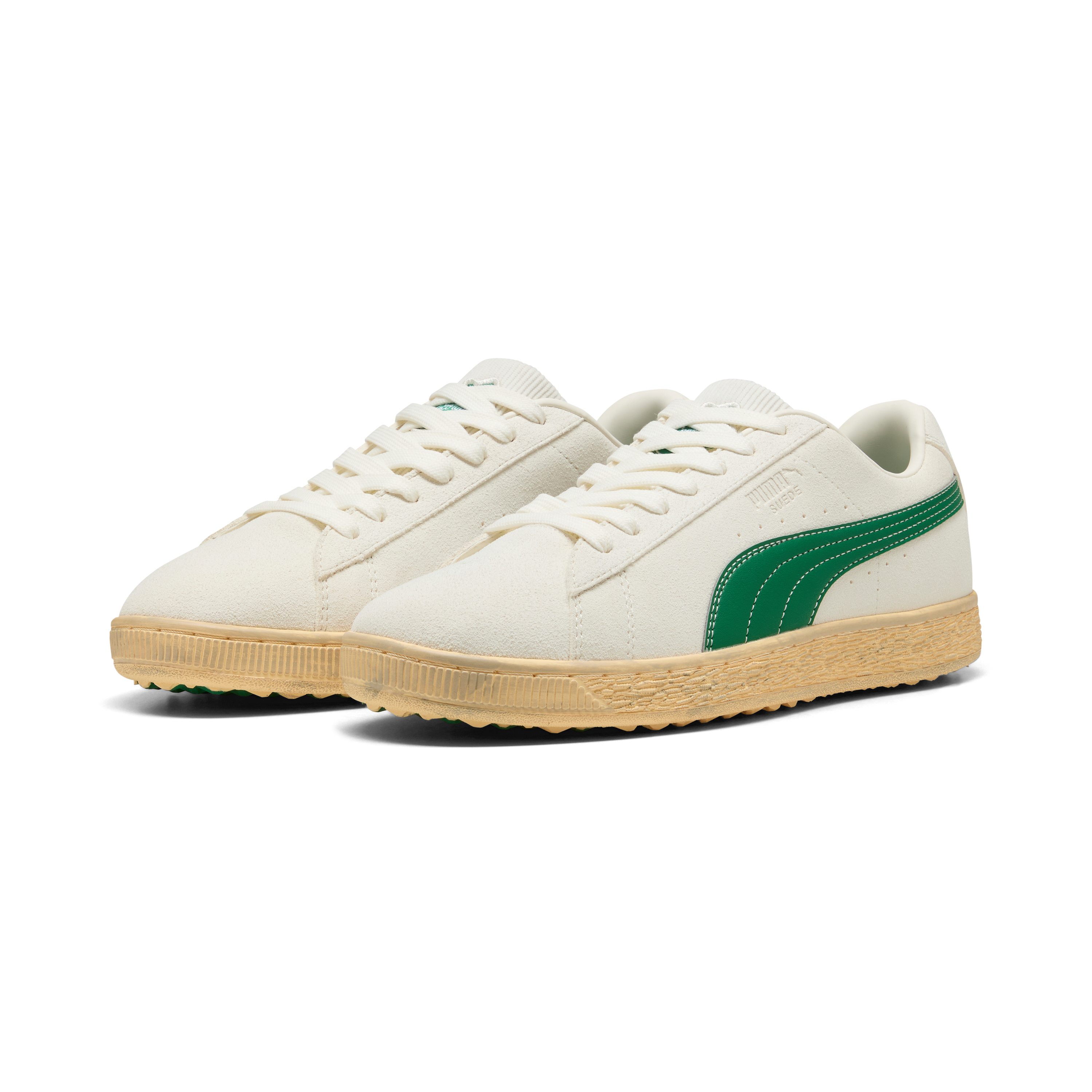 Men's 30904 Suede G Spikeless Golf Shoe - Off-White/Green