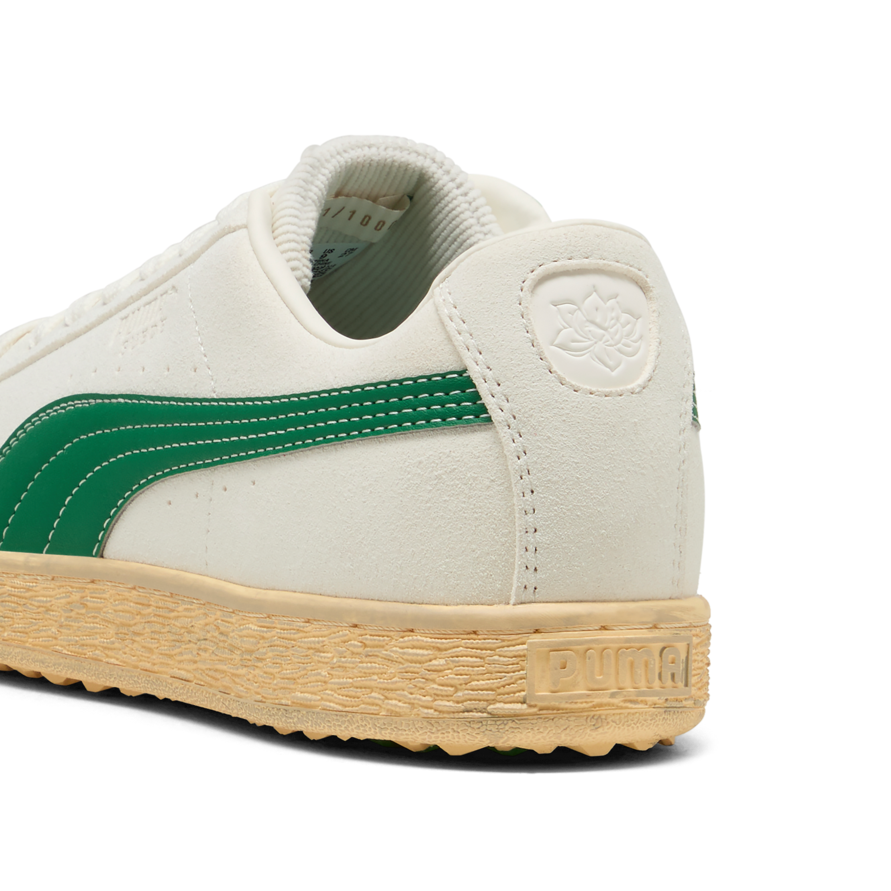 Men's 30904 Suede G Spikeless Golf Shoe - Off-White/Green