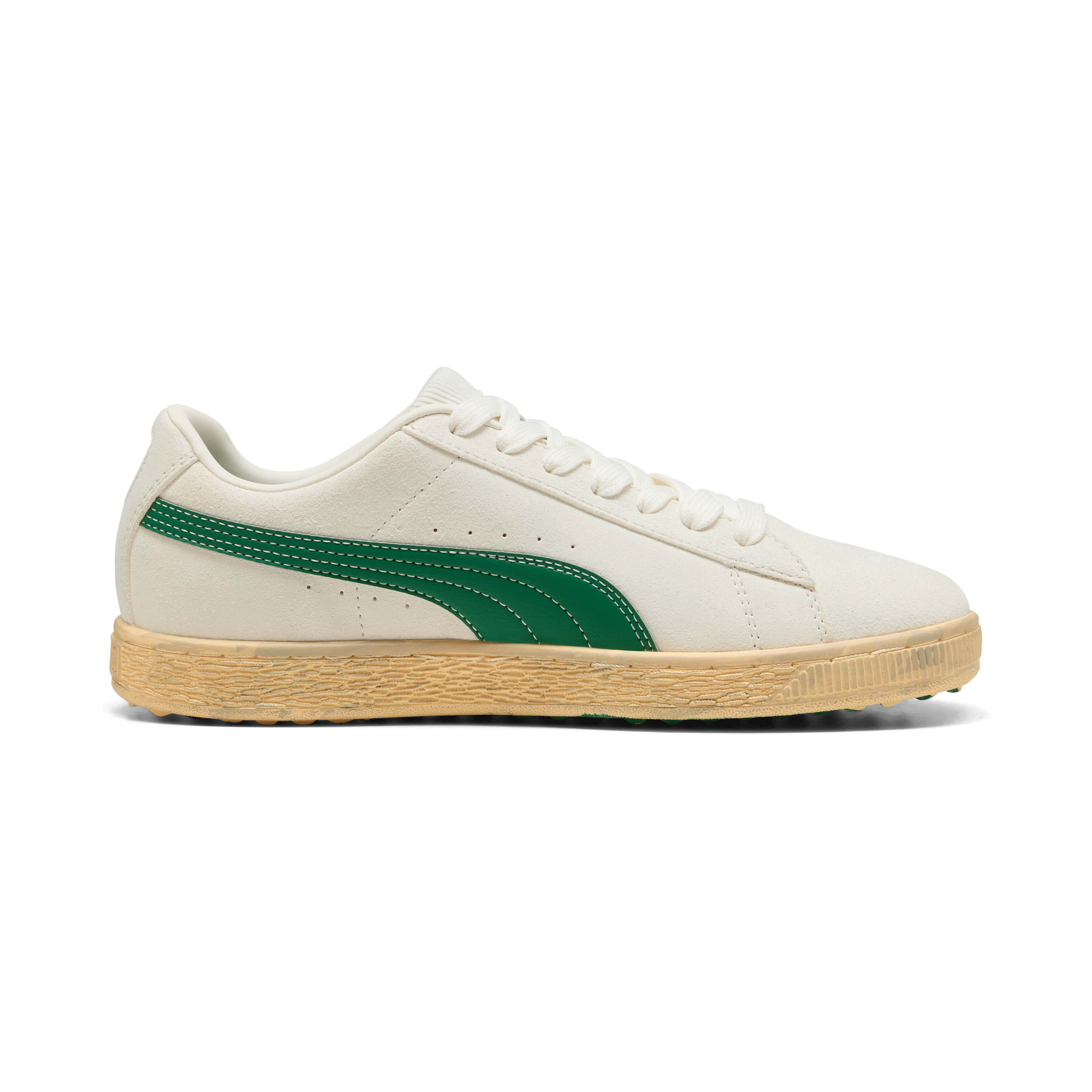 Men's 30904 Suede G Spikeless Golf Shoe - Off-White/Green