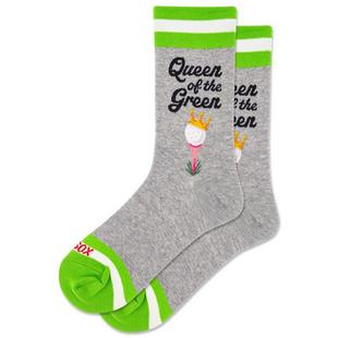 Women's Queen of the Green Crew Sock K-BELL