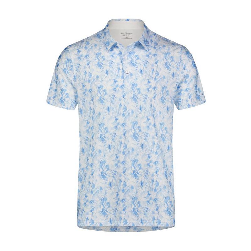 Men's Watercolour Garden Tech Jersey Short Sleeve Polo