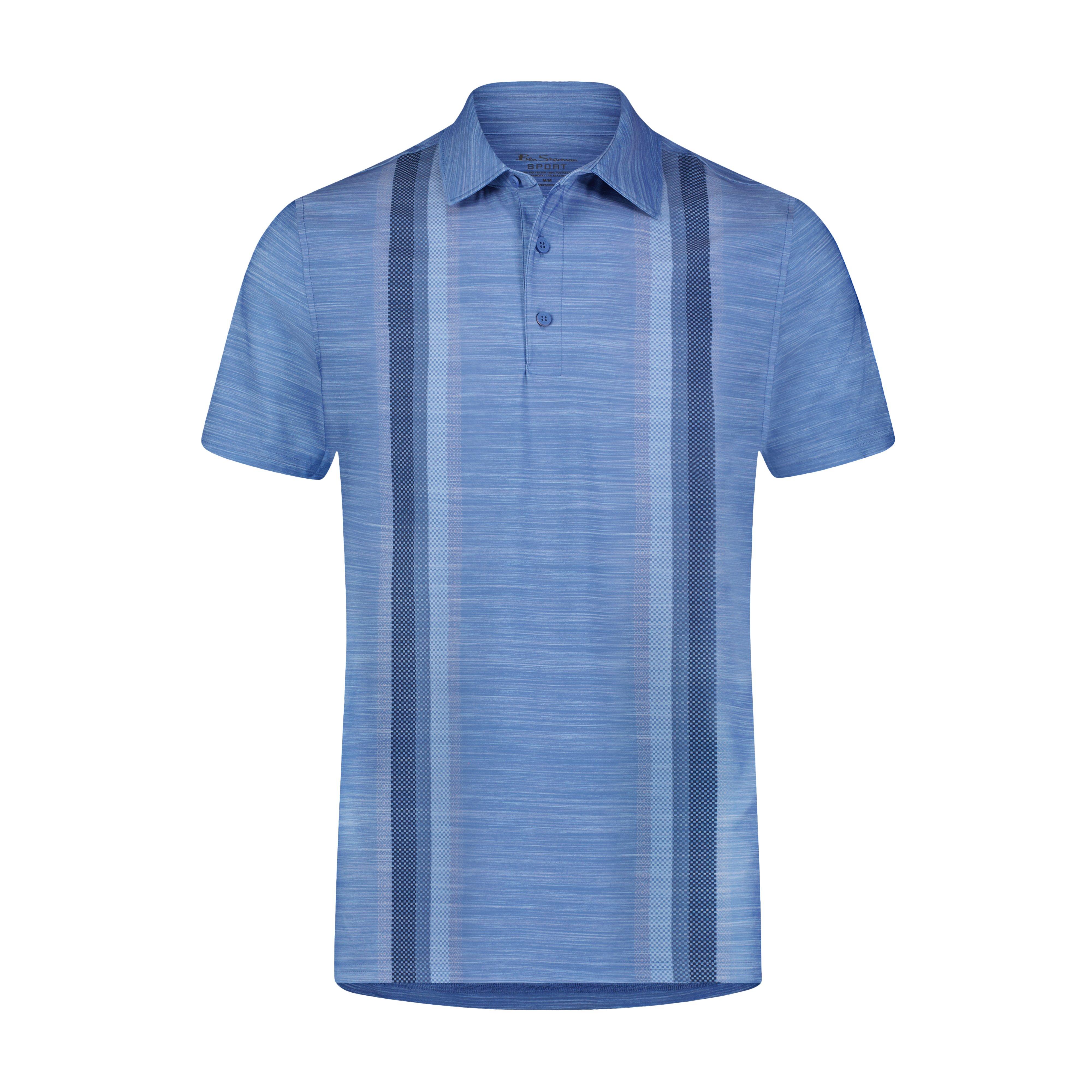 Men's Vertical Stripe Short Sleeve Polo