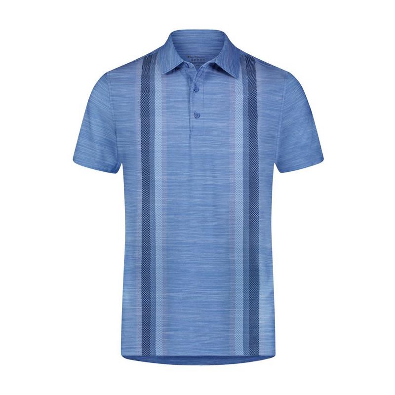 Men's Vertical Stripe Short Sleeve Polo