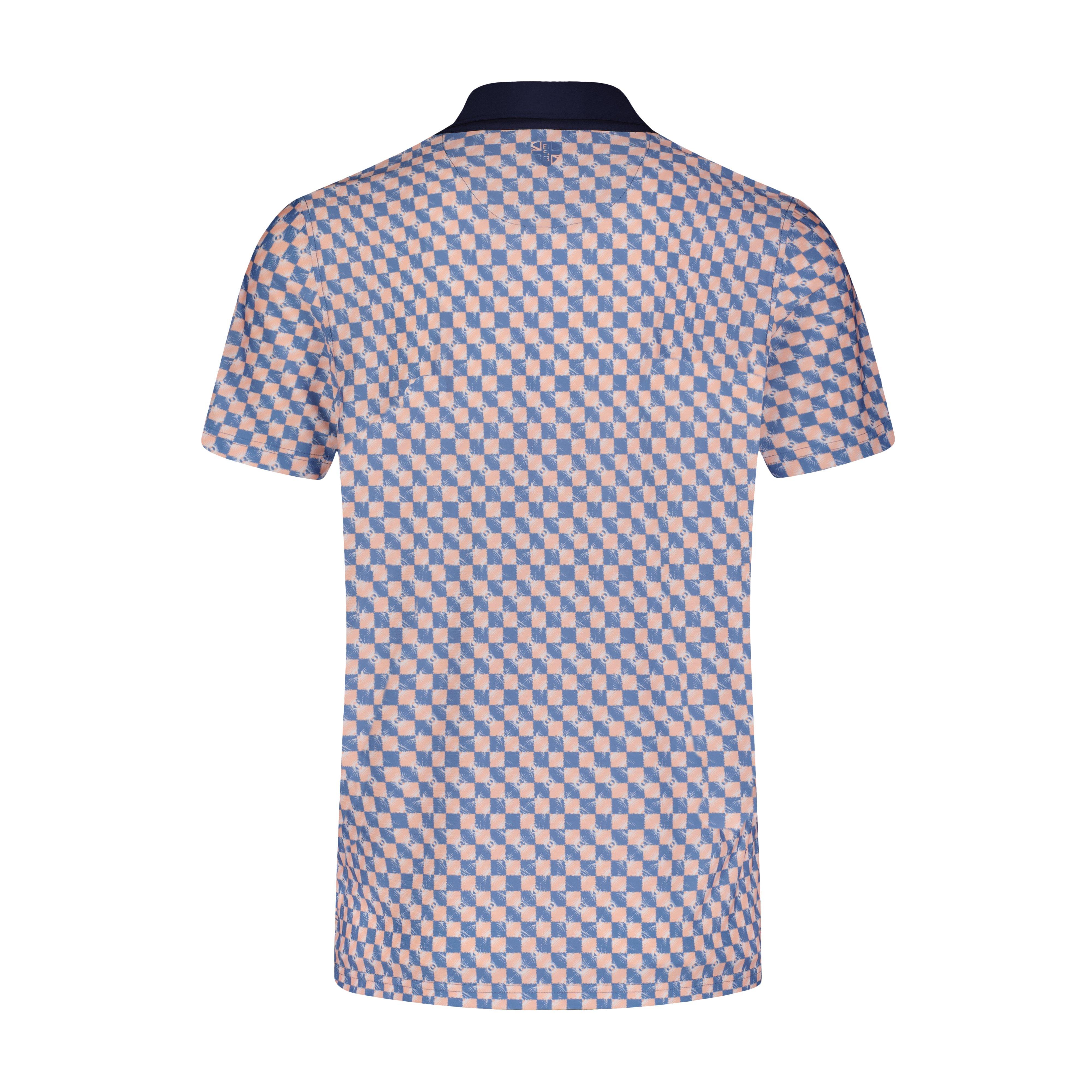 Men's Glowing Checker Tech Jersey Short Sleeve Polo