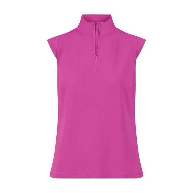Women's Kyle Mock Neck Zip Front Short Sleeve Top STELLA PARKER