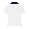 Women's Marine Contrast Ruched Short Sleeve Polo