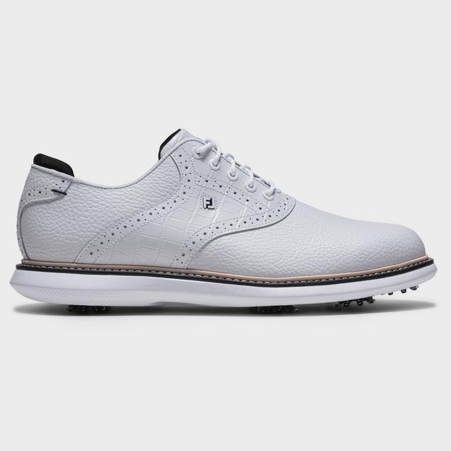 Prior Generation - Men's Traditions Saddle Spiked Golf Shoe - White FOOTJOY