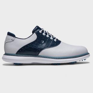 Prior Generation - Men's Traditions Saddle Spiked Golf Shoe - White/Navy FOOTJOY