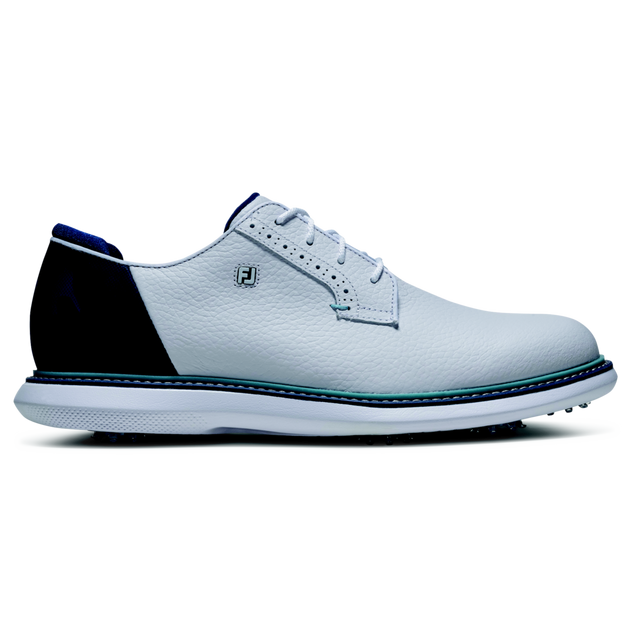 Men's Traditions Blucher Spiked Golf Shoe - White/Blue FOOTJOY