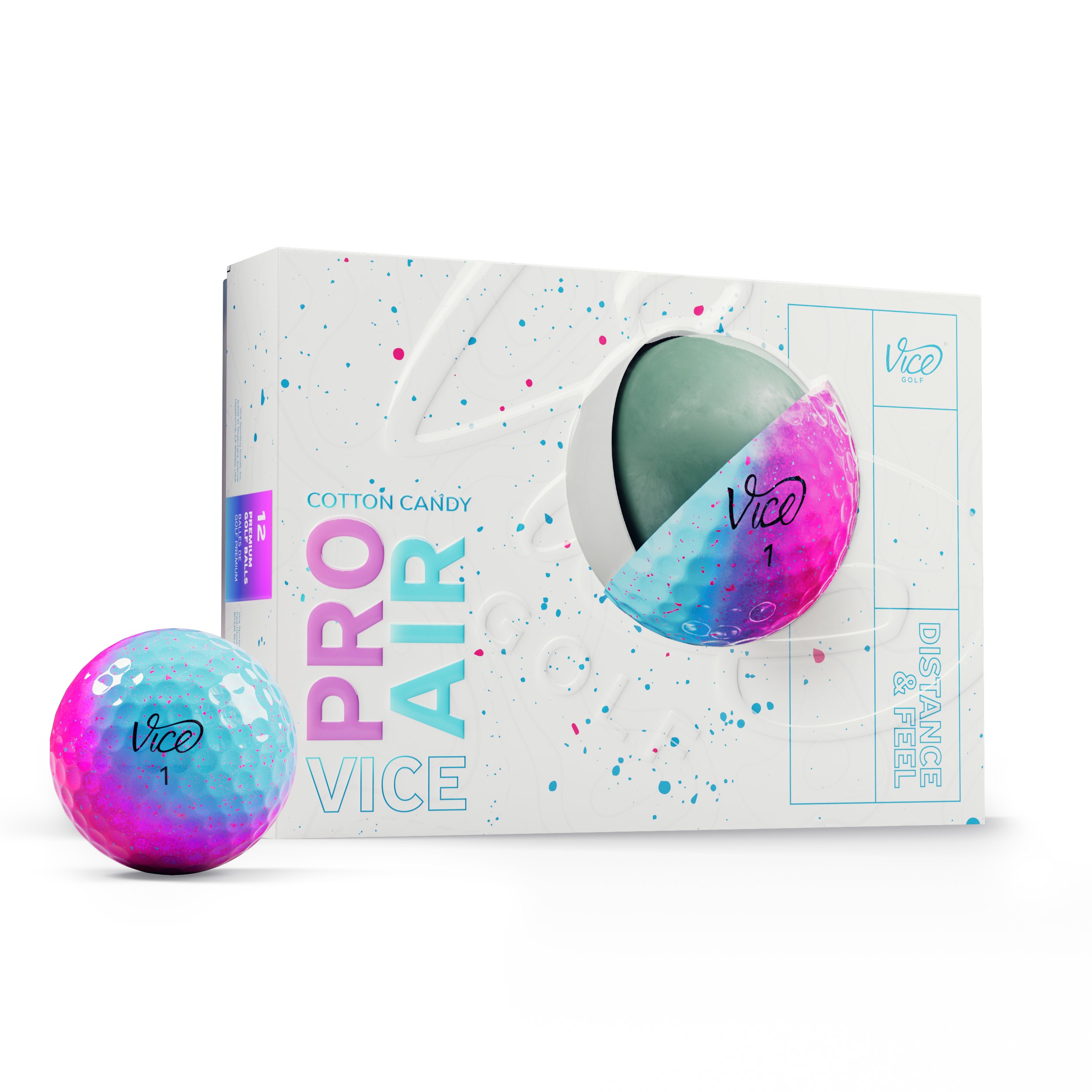 Limited Edition - Pro Air Golf Balls - Cotton Candy
