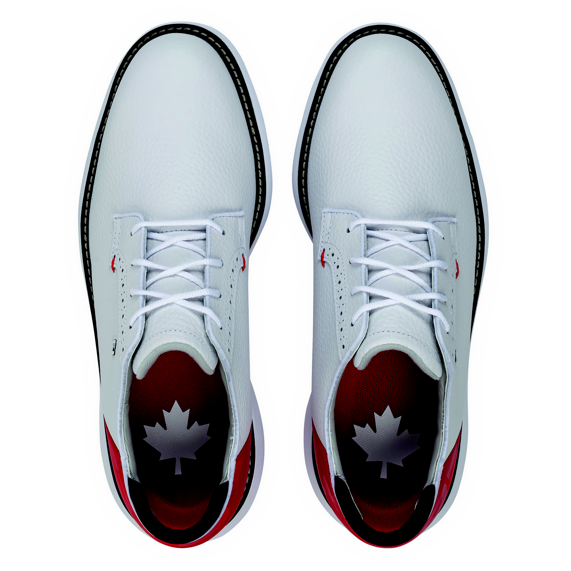 Men's Traditions Canada Spiked Golf Shoe - White/Red