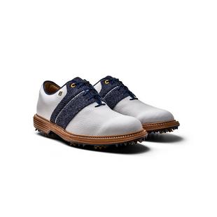 Limited Edition - Men's Harris Tweed x Premiere Series Packard Spiked Golf Shoe - White/Navy FOOTJOY