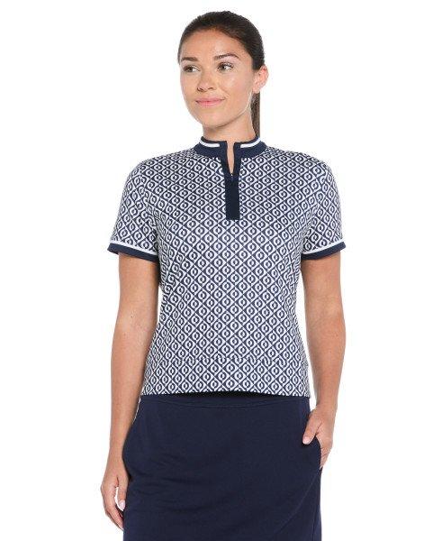 Women's Geo Piping Short Sleeve Polo