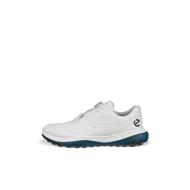 Chaussures sans crampons LT1 BOA pour hommes - Blanc/bleu sarcelle ECCO