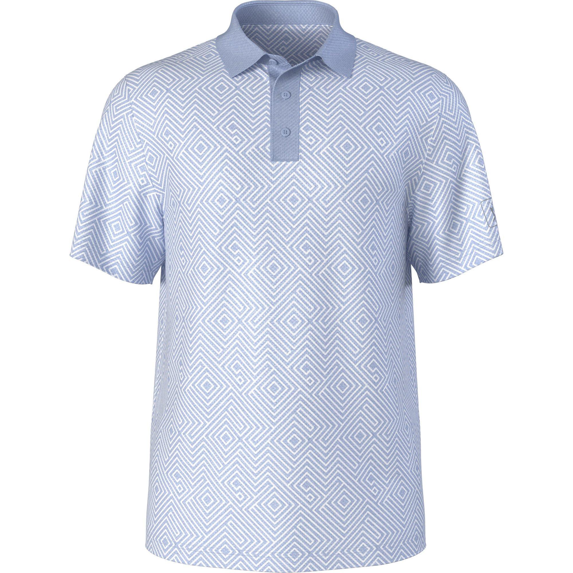 Men's Linear Jaspe Printed Short Sleeve Polo