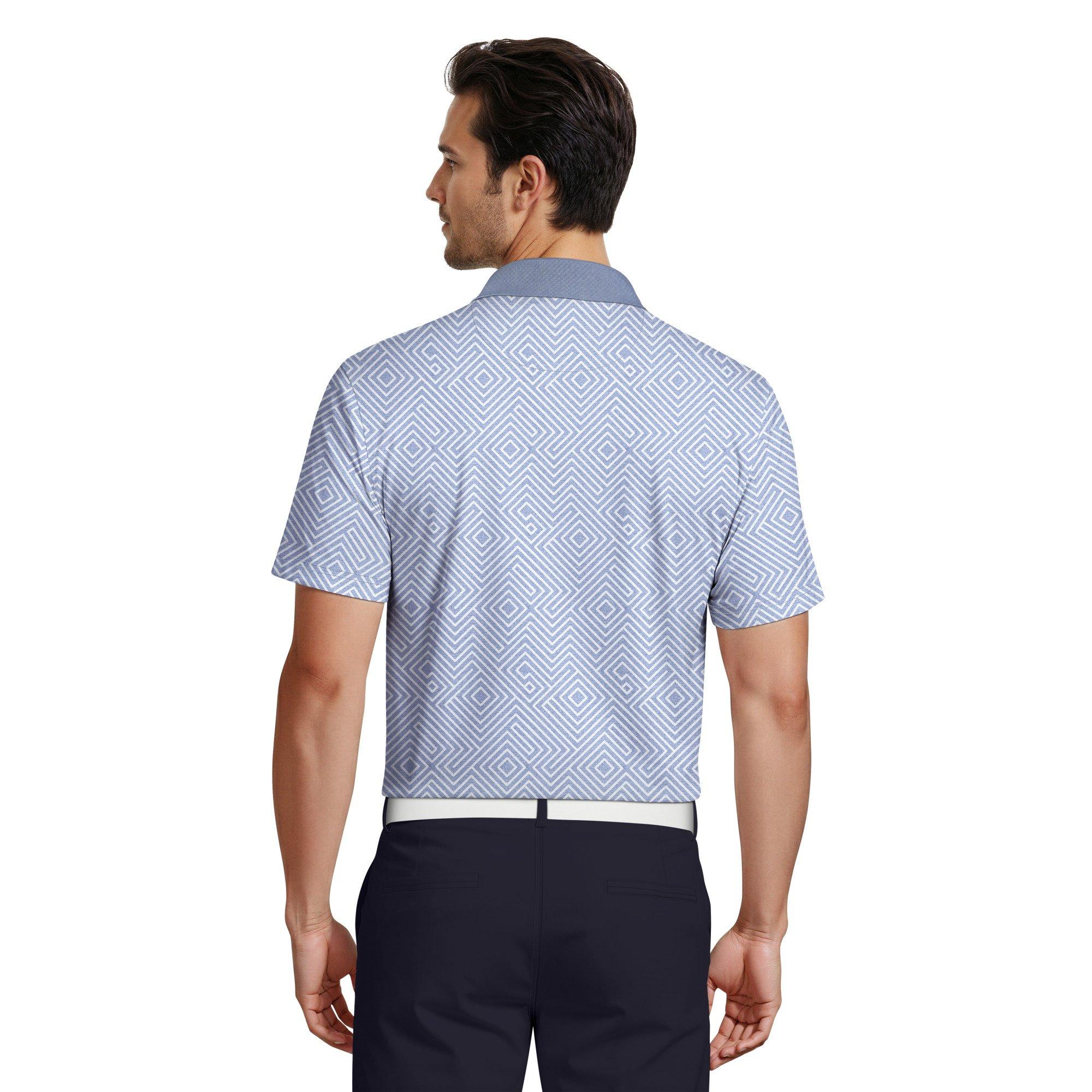 Men's Linear Jaspe Printed Short Sleeve Polo