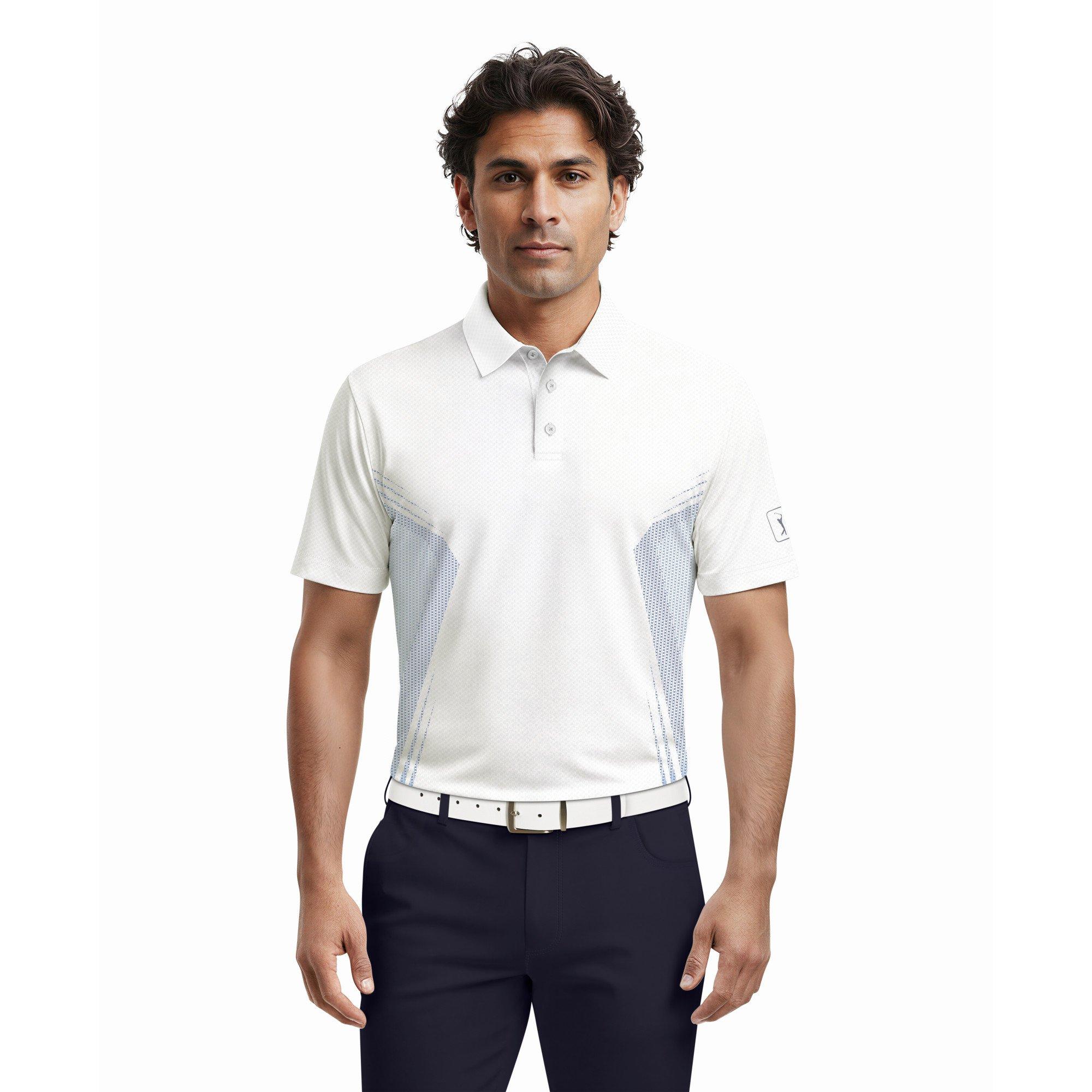 Men's Faux Seamless Mapped Short Sleeve Polo