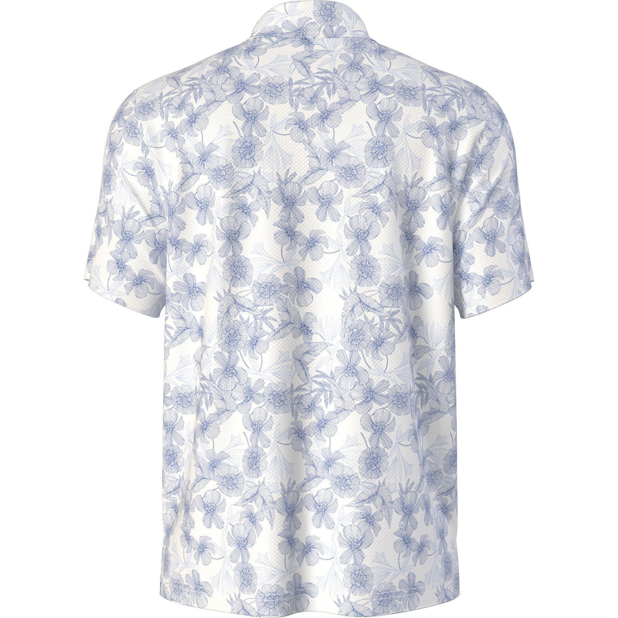 Men's Linear Botanical Printed Short Sleeve Polo