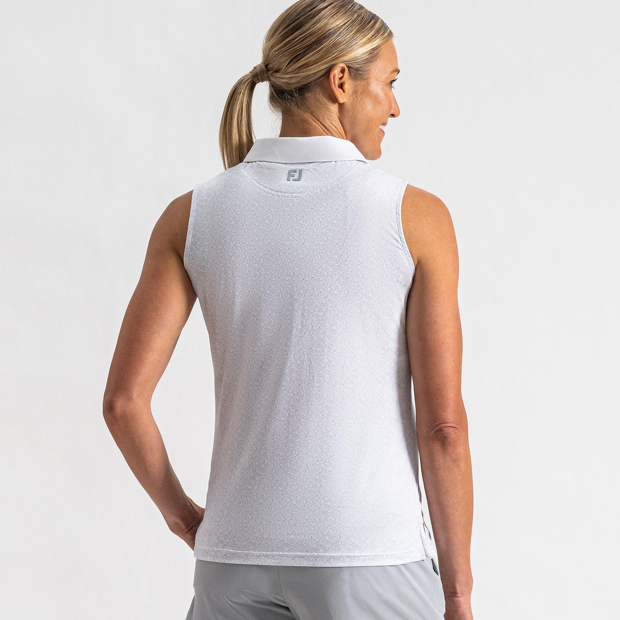 Women's 26 Leaf Print Sleeveless Polo