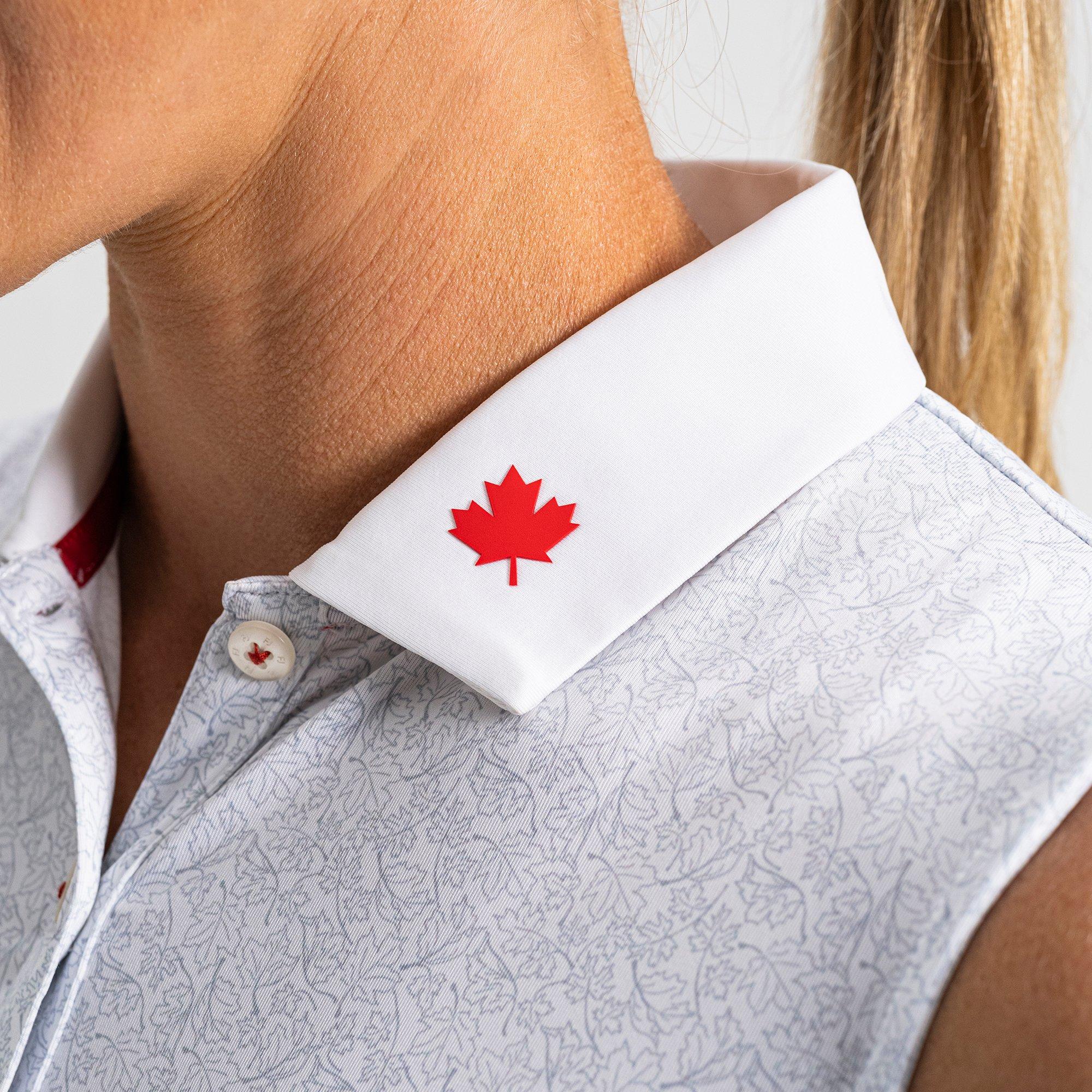 Women's 26 Leaf Print Sleeveless Polo