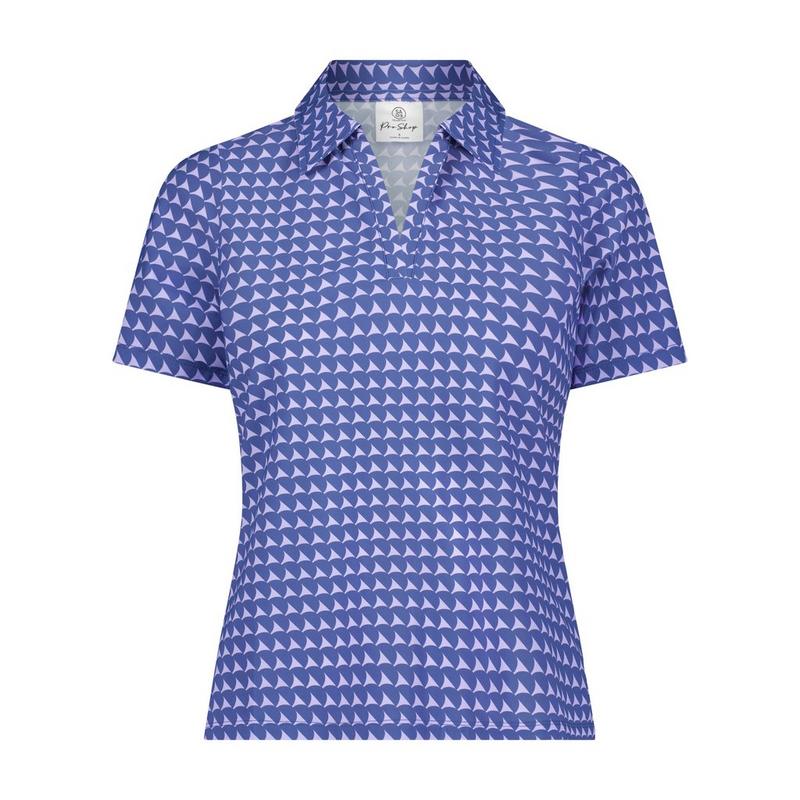 Women's Printed Slim Fit Short Sleeve Polo