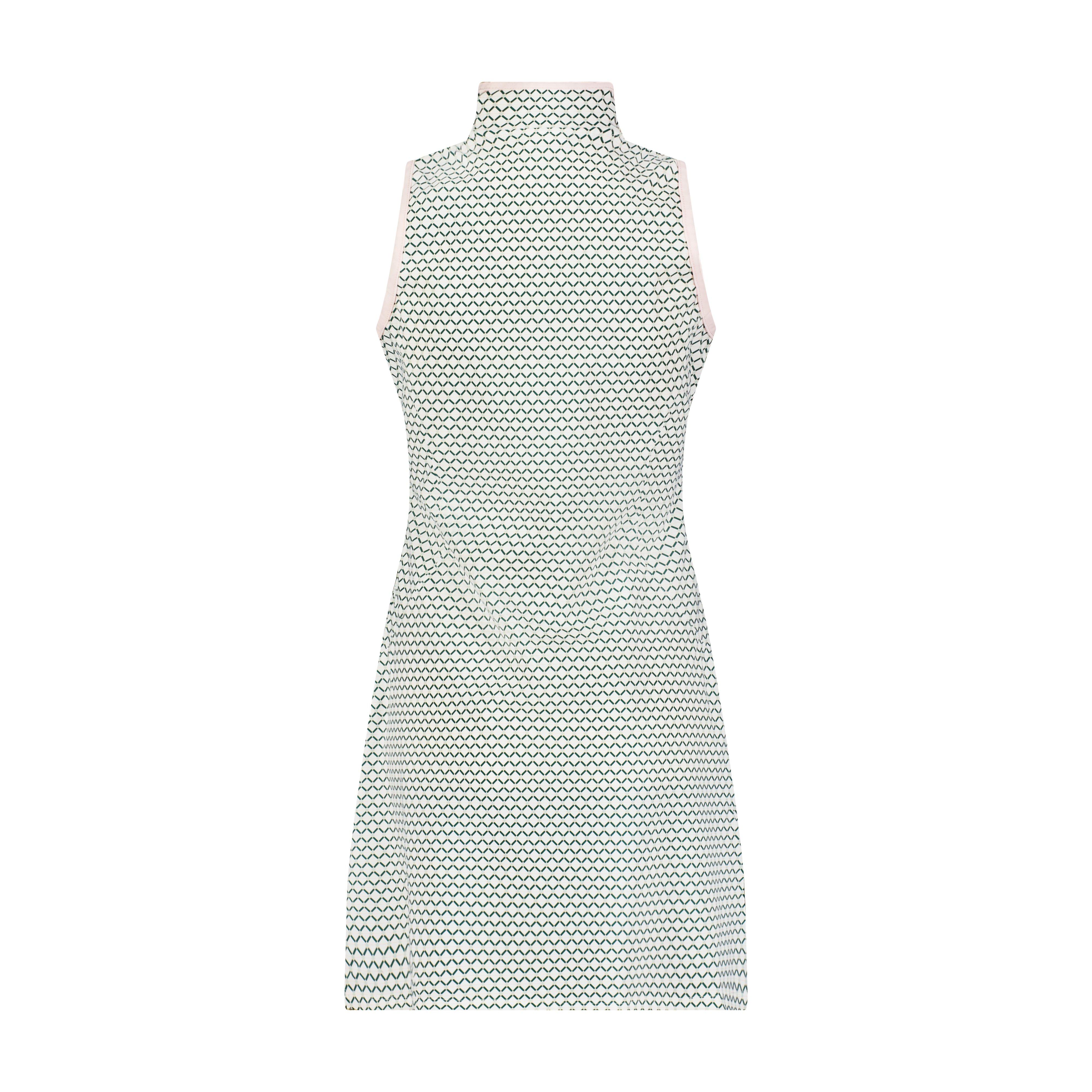 Women's Hexa Print Zip Sleeveless Dress