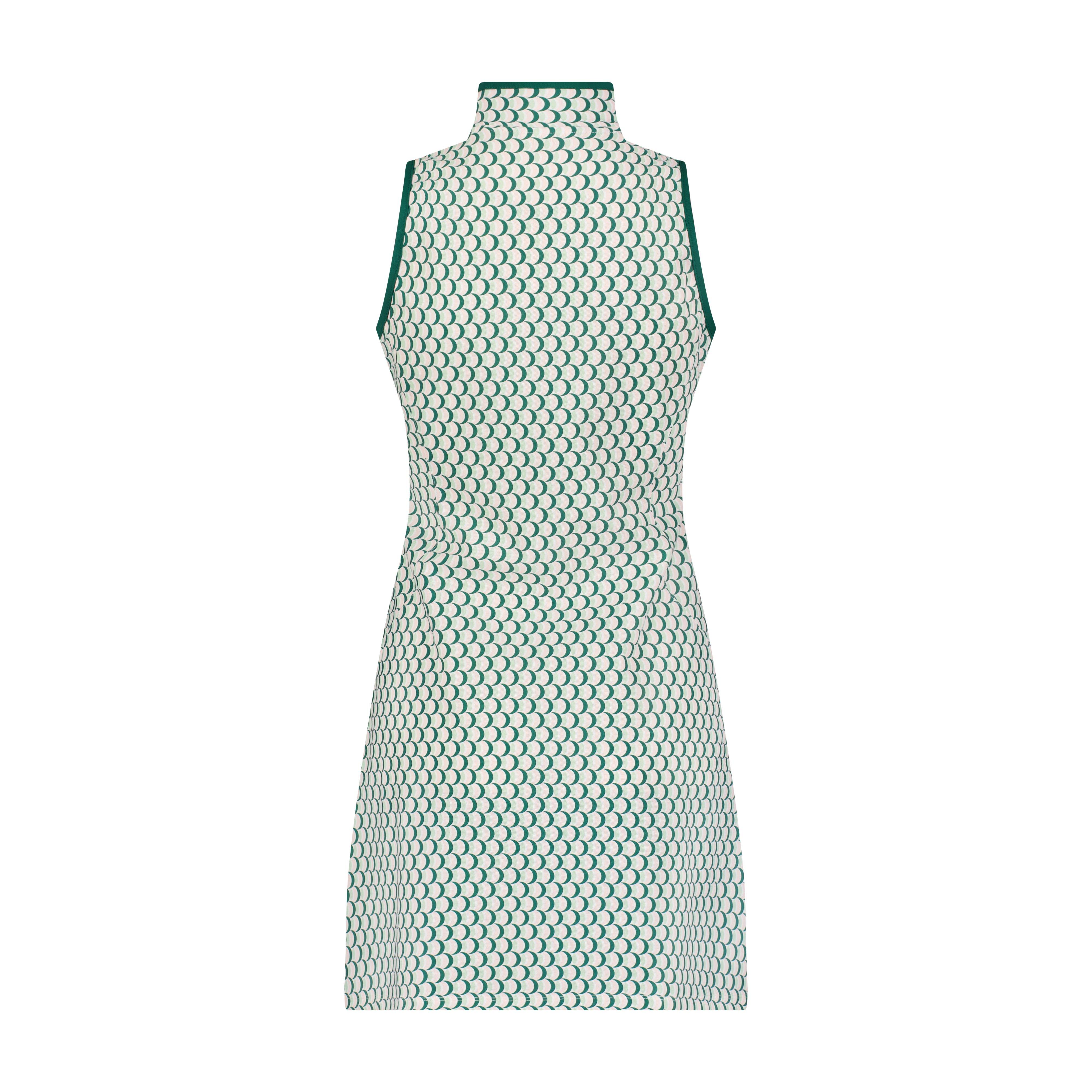 Women's Cresent Print Zip Sleeveless Dress